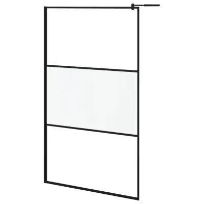 vidaXL Pregrada za tuš 115x195 cm motno ESG steklo črna