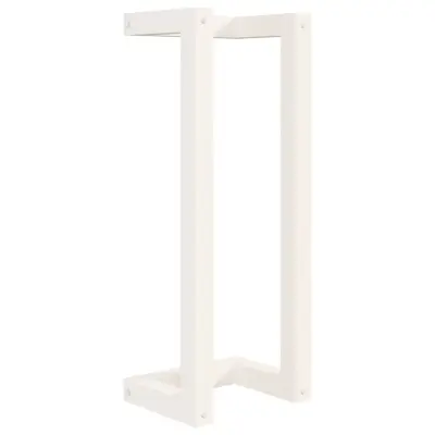 vidaXL Stojalo za brisače belo 23x18x60 cm trdna borovina