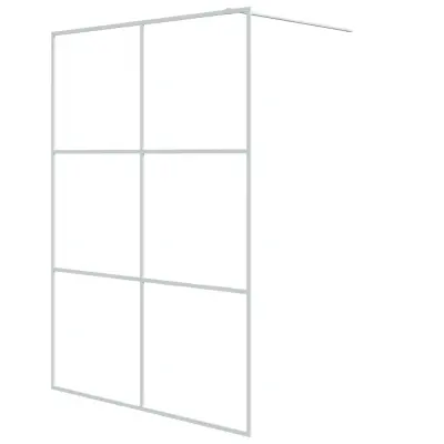 vidaXL Pregrada za tuš bela 140x195 cm prozorno ESG steklo
