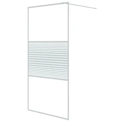 vidaXL Pregrada za tuš bela 100x195 cm prozorno ESG steklo