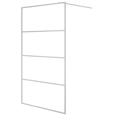 vidaXL Pregrada za tuš srebrna 115x195 cm prozorno ESG steklo