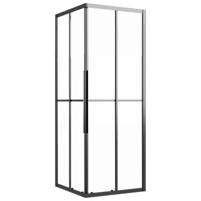 vidaXL Tuš kabina mlečno steklo ESG 70x70x180 cm črna