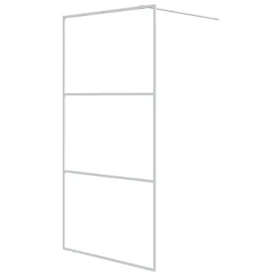 vidaXL Pregrada za tuš bela 100x195 cm prozorno ESG steklo