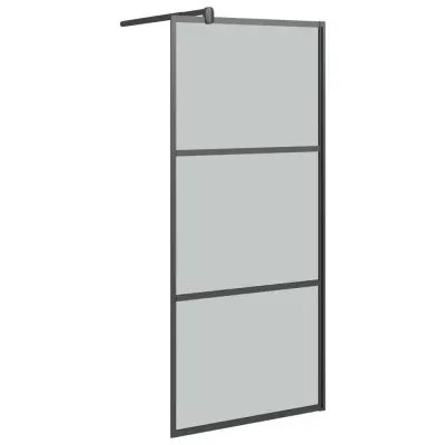 vidaXL Pregrada za tuš 80x195 cm temno ESG steklo črna