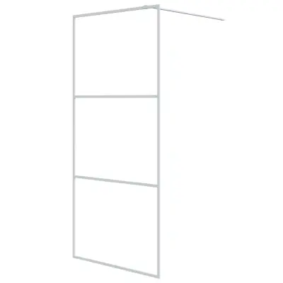 vidaXL Pregrada za tuš bela 90x195 cm prozorno ESG steklo