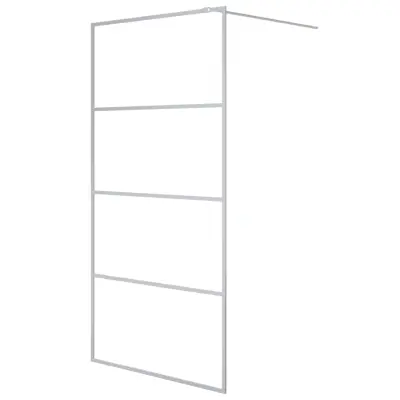 vidaXL Pregrada za tuš srebrna 100x195 cm prozorno ESG steklo