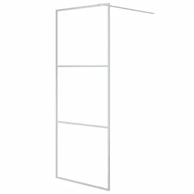 vidaXL Pregrada za tuš srebrna 80x195 cm prozorno ESG steklo