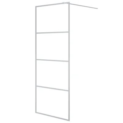 vidaXL Pregrada za tuš srebrna 80x195 cm prozorno ESG steklo