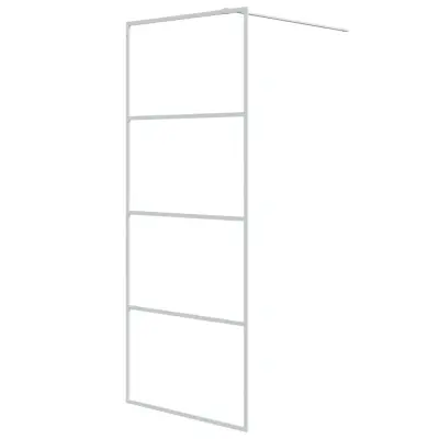 vidaXL Pregrada za tuš bela 80x195 cm prozorno ESG steklo