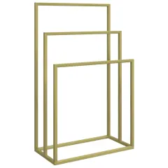vidaXL Prostostoječe stojalo za brisače zlato 48x24x79 cm železo