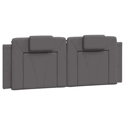 vidaXL Vzglavna stranica siva 120 cm umetno usnje