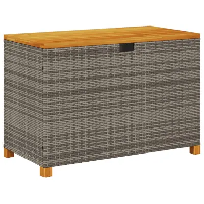 vidaXL Vrtna škatla za shranjevanje siva 110x55x63 cm PE ratan akacija