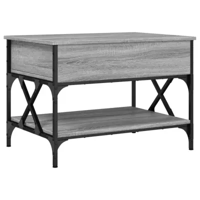 vidaXL Klubska mizica siva sonoma 70x50x50 cm inženirski les in kovina