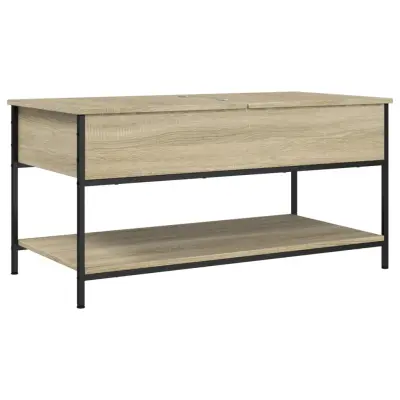 vidaXL Klubska mizica sonoma hrast 100x50x50 cm inž. les in kovina
