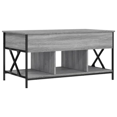 vidaXL Klubska mizica siva sonoma 100x55x50 cm inž. les in kovina