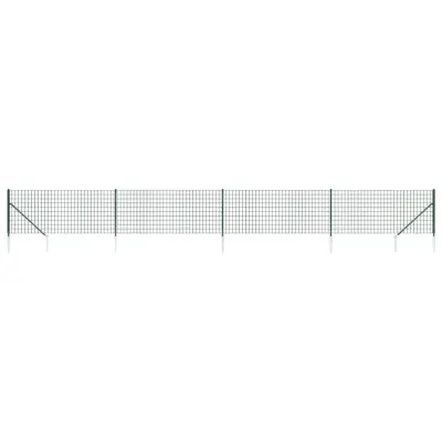 vidaXL Mrežna ograja s konicami za postavitev zelena 1,1x10 m