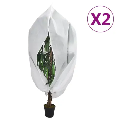 vidaXL Koprena za rastline iz flisa z zadrgo 2 kosa 70 g/m² 3,93x3,5 m