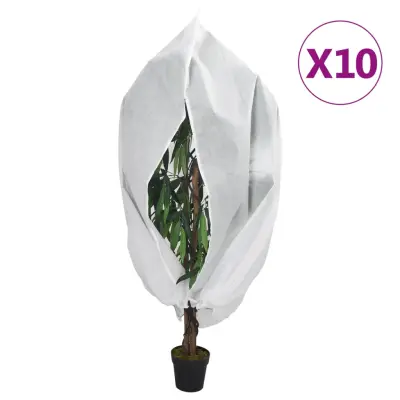 vidaXL Koprena za rastline iz flisa z zadrgo 10 kos 70 g/m² 1,55x1,55m