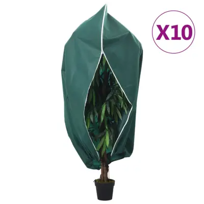 vidaXL Koprena za rastline iz flisa z zadrgo 10 kos 70 g/m² 1,55x1,55m