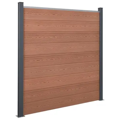 vidaXL Komplet ograjnih panelov rjav 180x186 WPC