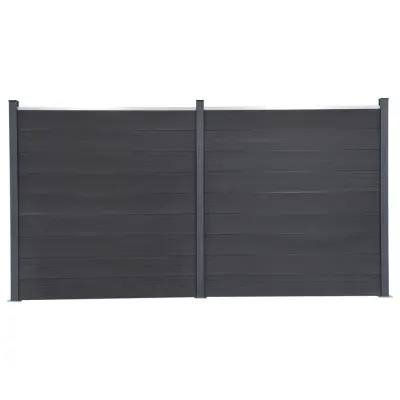 vidaXL Komplet ograjnih panelov siv 353x186 WPC