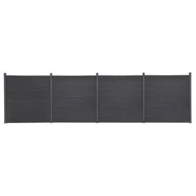 vidaXL Komplet ograjnih panelov siv 699x186 WPC