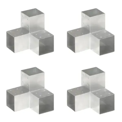 vidaXL Spojniki za stebre 4 kosi Y oblike pocinkana kovina 101x101 mm