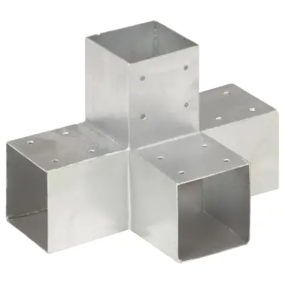 vidaXL Spojnik za steber X oblike pocinkana kovina 91x91 mm
