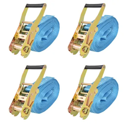 vidaXL Tovorni vezni trak 4 kosi 4 tone 8mx50mm oranžne barve