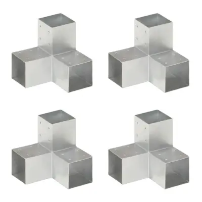 vidaXL Spojniki za stebre 4 kosi Y oblike pocinkana kovina 91x91 mm