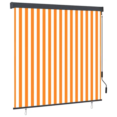 vidaXL Zunanje rolo senčilo 160x250 cm belo in oranžno