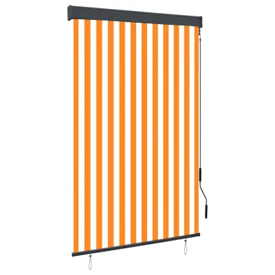 vidaXL Zunanje rolo senčilo 120x250 cm belo in oranžno