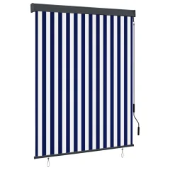 vidaXL Zunanje rolo senčilo 140x250 cm modro in belo