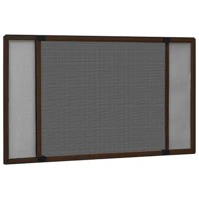 vidaXL Raztegljiv komarnik za okna rjav (100-193)x75 cm