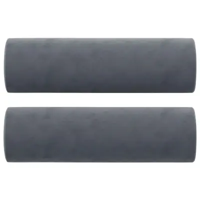 vidaXL Okrasna blazina 2 kosa temno siva Ø15x50 cm žamet