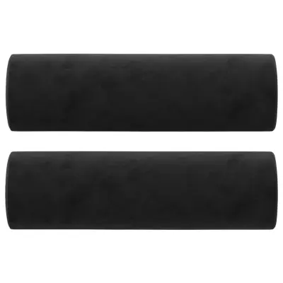 vidaXL Okrasna blazina 2 kosa črna Ø15x50 cm žamet