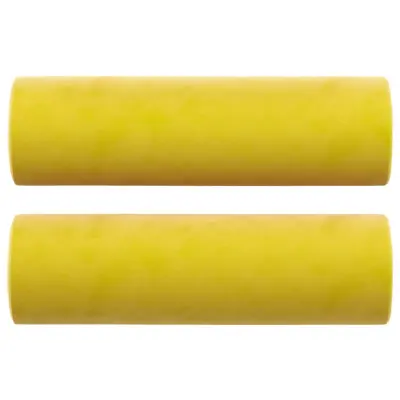 vidaXL Okrasna blazina 2 kosa rumena Ø15x50 cm žamet