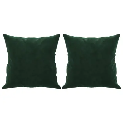 vidaXL Okrasna blazina 2 kosa temno zelena 40x40 cm žamet
