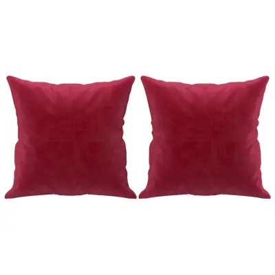 vidaXL Okrasna blazina 2 kosa vinsko rdeča 40x40 cm žamet