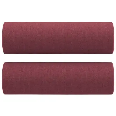 vidaXL Okrasna blazina 2 kosa vinsko rdeča Ø15x50 cm blago