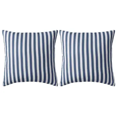 vidaXL Zunanje blazine 2 kosa črtaste 45x45 cm mornarsko modre