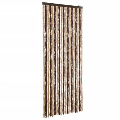 vidaXL Zavesa proti mrčesu bež in svetlo rjava 56x200 cm šenilja