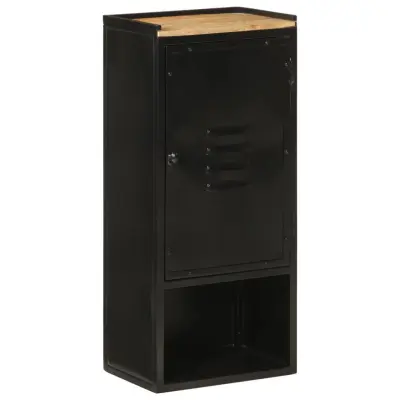 vidaXL Kopalniška omarica 40x27x90 cm železo in trden mangov les