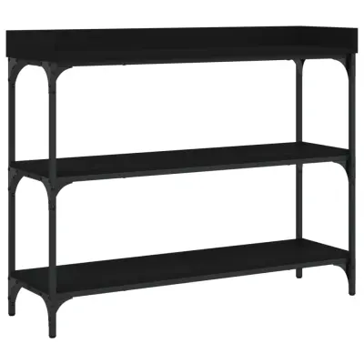 vidaXL Konzolna mizica s policami črna 100x30x80 cm