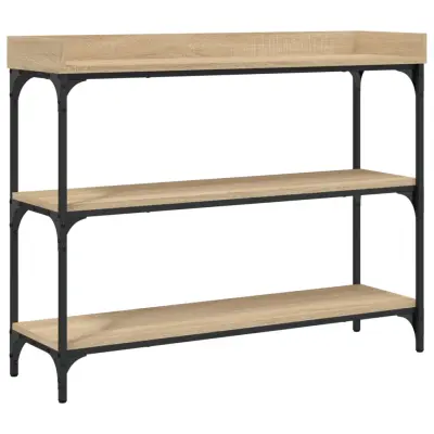 vidaXL Konzolna mizica s policami sonoma hrast 100x30x80 cm