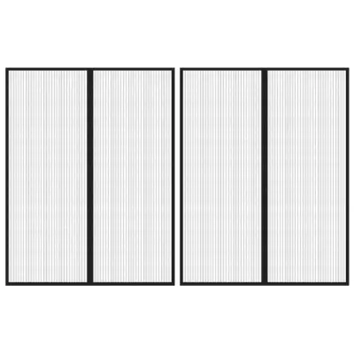 vidaXL Zavesa proti mrčesu 2 kosa z magnetnimi bloki črna 230x160 cm