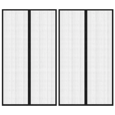 vidaXL Zavesa proti mrčesu 2 kosa z magnetnimi bloki črna 200x80 cm