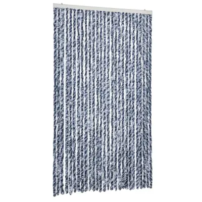 vidaXL Zavesa proti mrčesu modra in bela 118x220 cm šenilja