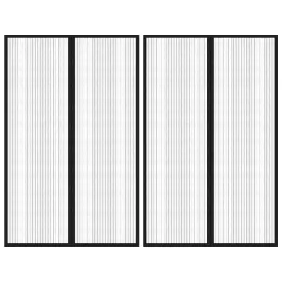vidaXL Zavesa proti mrčesu 2 kosa z magnetnimi bloki črna 220x130 cm