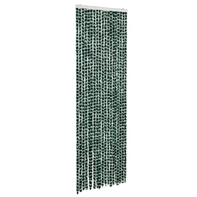vidaXL Zavesa proti mrčesu zelena in bela 56x185 cm šenilja